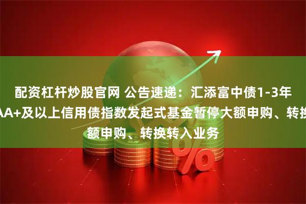 配资杠杆炒股官网 公告速递：汇添富中债1-3年隐含评级AA+及以上信用债指数发起式基金暂停大额申购、转换转入业务