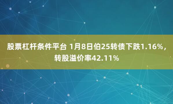 股票杠杆条件平台 1月8日伯25转债下跌1.16%，转股溢价率42.11%